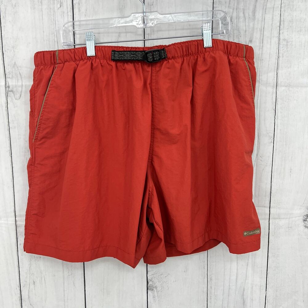 COLUMBIA Men's XXL Swim Shorts Trunks Burnt Orange Elastic Waist Mesh Lining